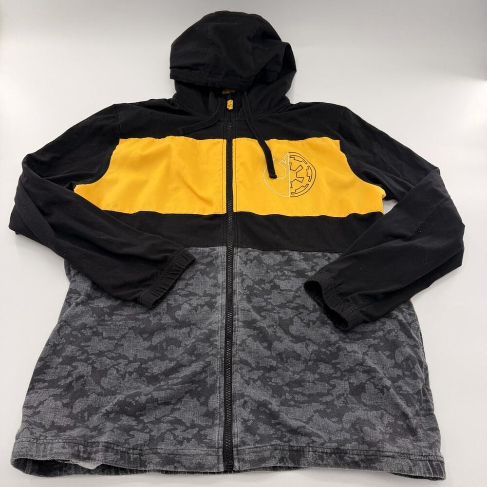 Disney Parks Stars Wars Rebel Black and Gold Camo Zip Up Hoodie Men’s Large